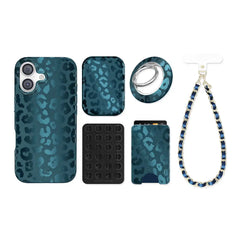 Metallic Navy Leopard iPhone Bundle Set