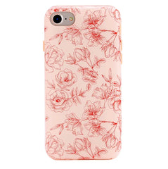 Nude Red Chrome Floral iPhone Case