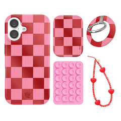 Rose Vibe Checkered iPhone Bundle Set - Grip