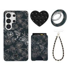 Floral Rose Gold Chrome Samsung Bundle Set