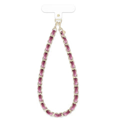 Mauve Pink Velvet Chain Phone Charm