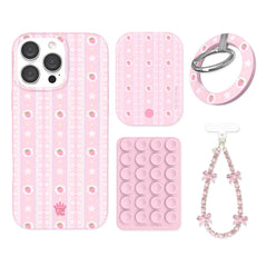 Strawberry Macaron iPhone Bundle Set - Grip