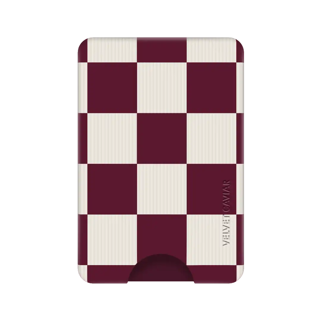 Burgundy Vibe Checker MagSafe Wallet