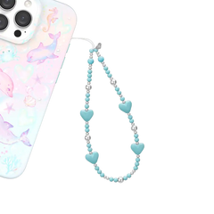 Turquoise Heart Phone Charm