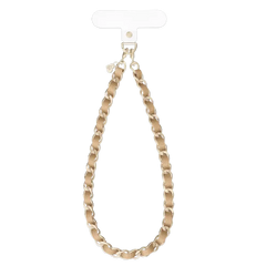 Nude Leather Chain Phone Charm